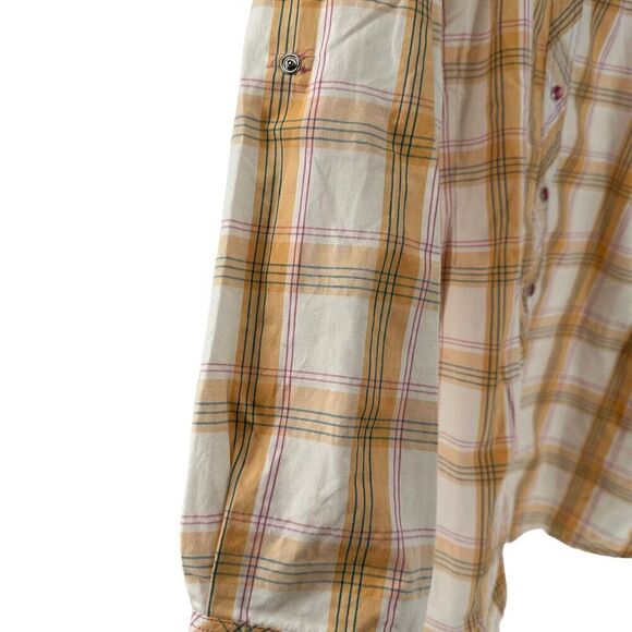 Bit Bridle Western Pearl Snap Shirt XXL Yellow Plaid Pink Embroidered Cowgirl - Picture 5 of 10